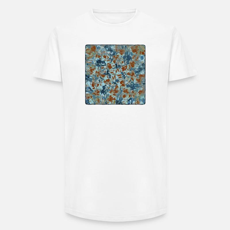 Abstract Camouflage Pattern - Long Fit Men's T-Shirt - white