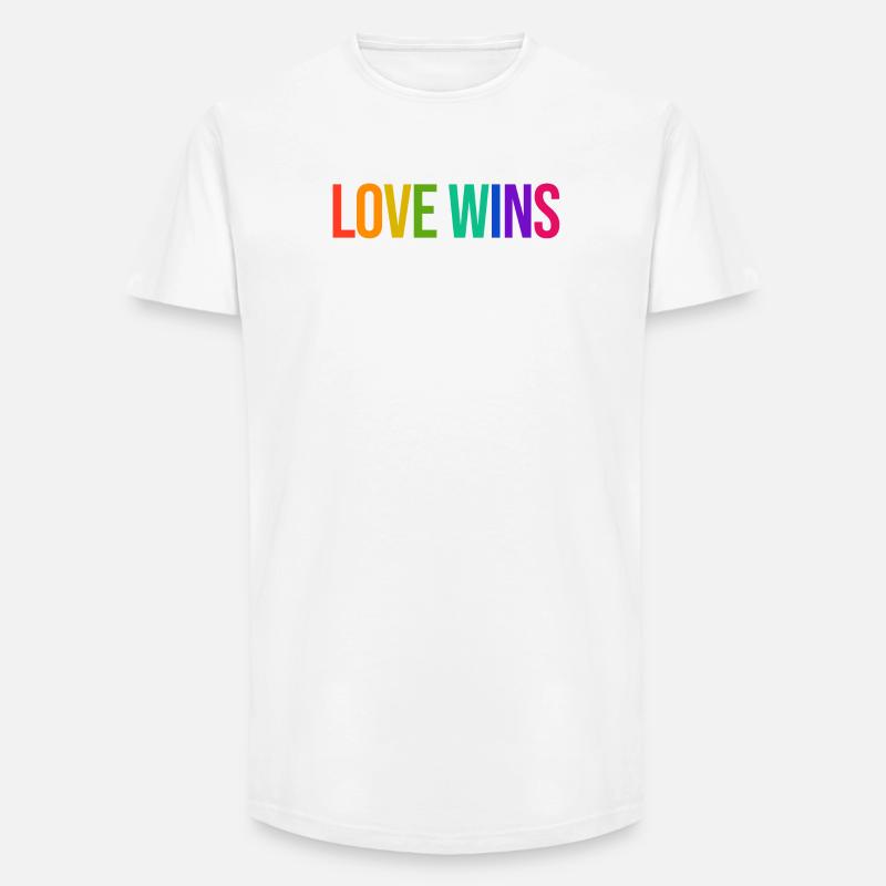Rainbow Lgbt Equality Statement Pride - Long Fit Men's T-Shirt - white