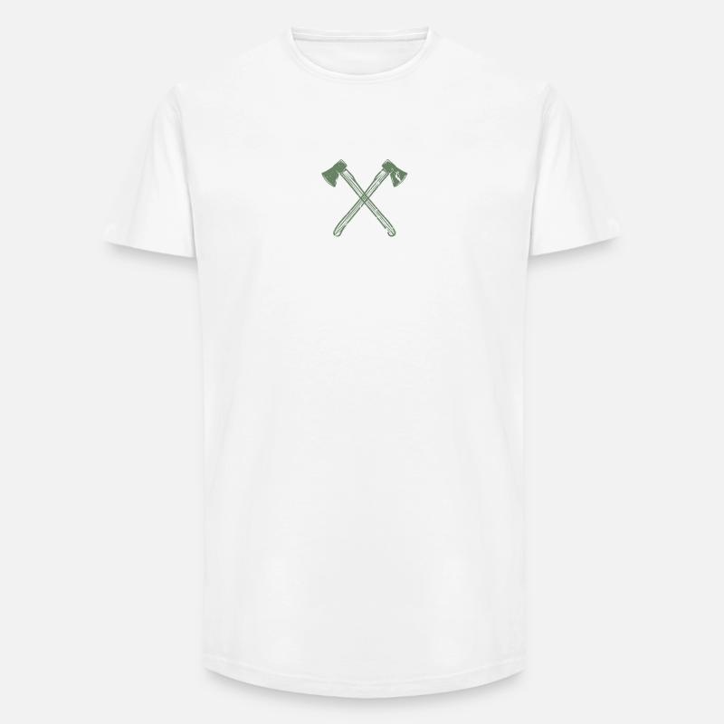 Axt gekreuzte Äxte - Long Fit Männer T-Shirt - Weiß