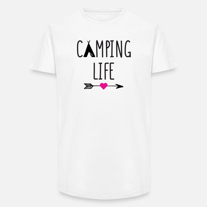 Leben auf dem Campingplatz - Long Fit Männer T-Shirt - Weiß