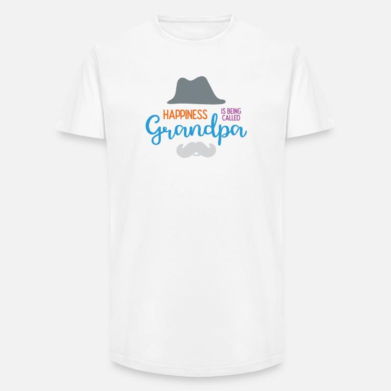 Happines wird Opa genannt - Long Fit Männer T-Shirt - Weiß