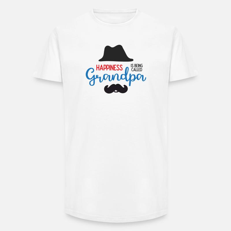 Happines wird Opa genannt - Long Fit Männer T-Shirt - Weiß