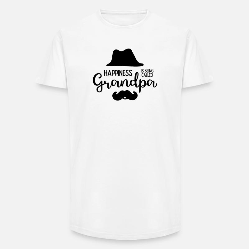 Happines wird Opa genannt - Long Fit Männer T-Shirt - Weiß