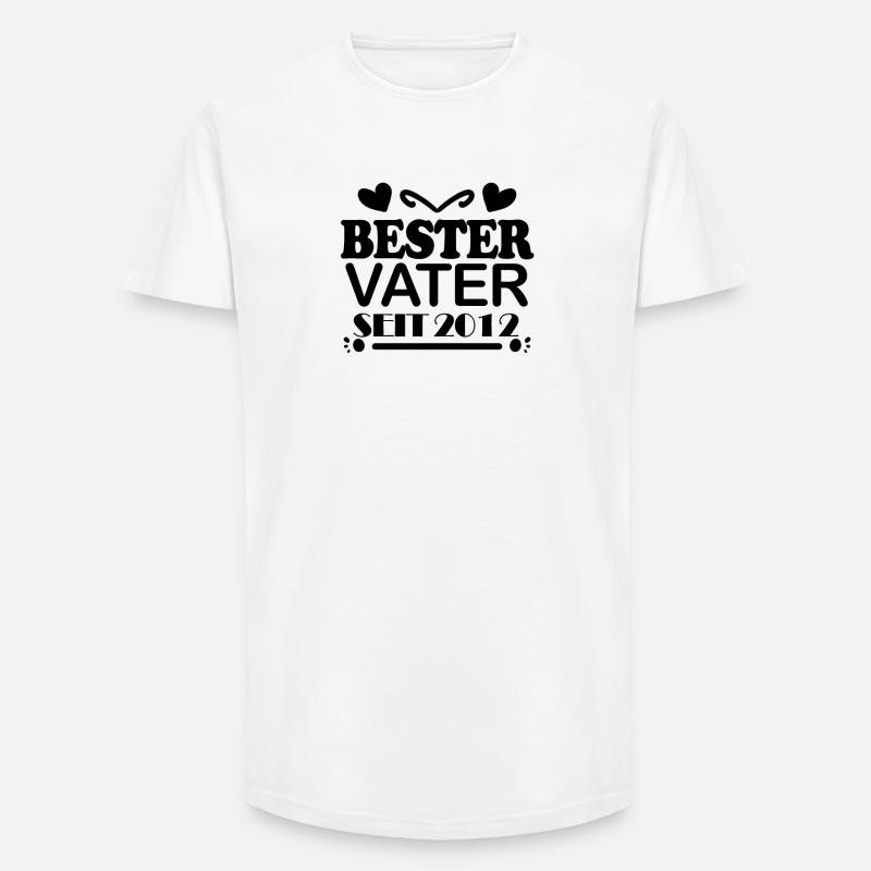 Bester Vater seit 2012 - Long Fit Männer T-Shirt - Weiß