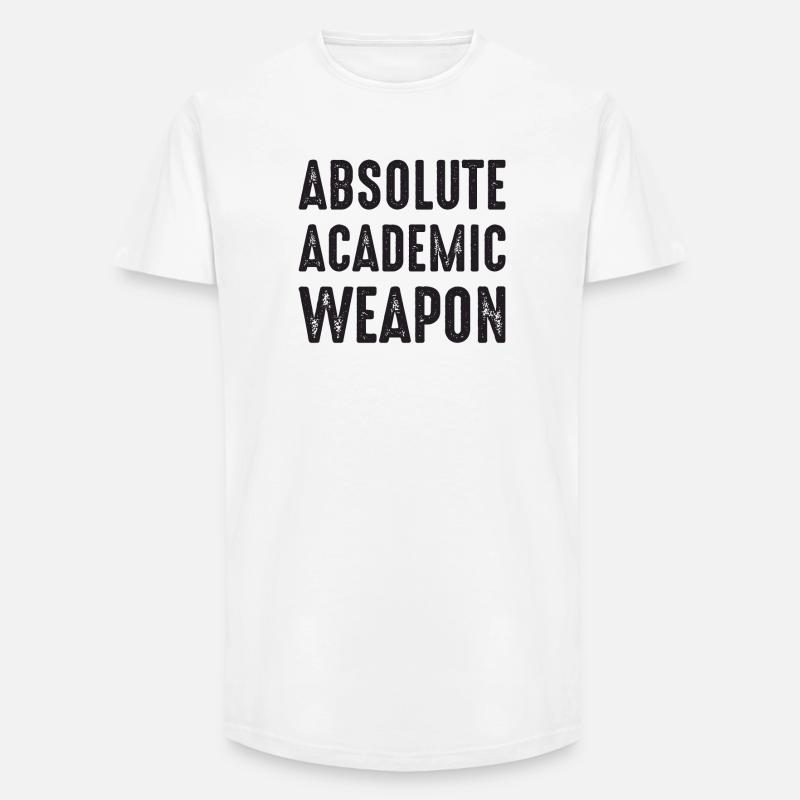 Studenten Absolute Academic Weapon - Long Fit Männer T-Shirt - Weiß