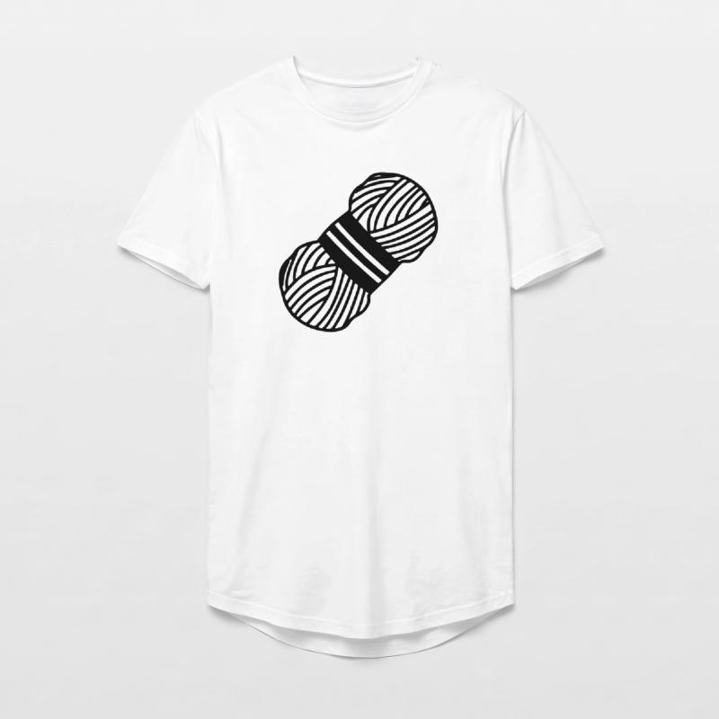 Wolle knoten oder häkeln Long Fit Männer T-Shirt