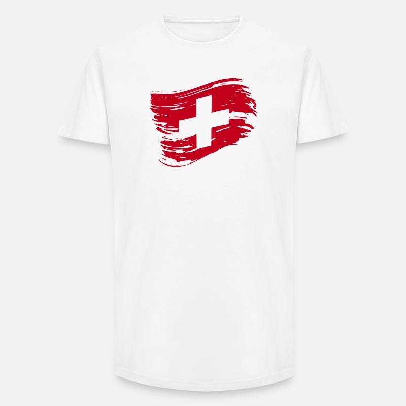 Drapeau suisse - Drapeau suisse - T-shirt coupe longue homme - blanc
