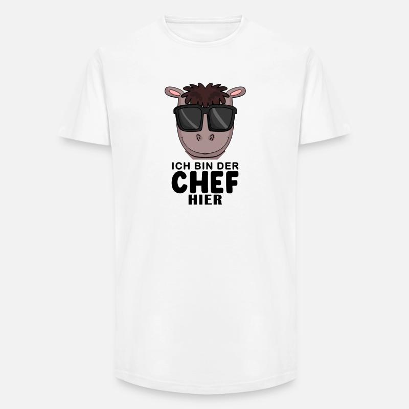 Cool Pferd Chef Spruch - Long Fit Männer T-Shirt - Weiß