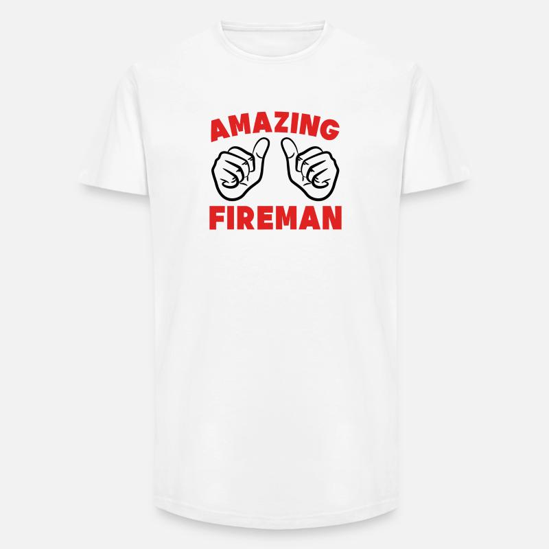 Berufsfeuerwehr Brandschutz Feuerwehr Statement - Long Fit Männer T-Shirt - Weiß