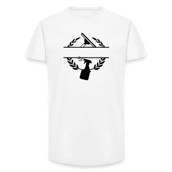 Sauberer Fensterwascher Logo Lorbeerkranz - Long Fit Männer T-Shirt - Weiß - Vorne - AI Model Male 185 light (185cm)