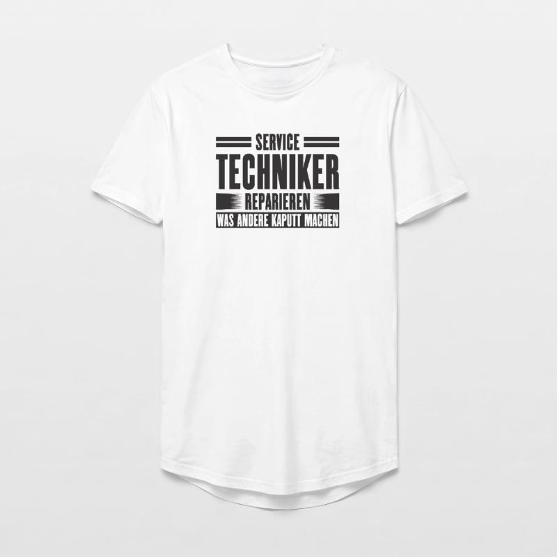 Service Technician Support Solution Slogan Service T-shirt coupe longue homme