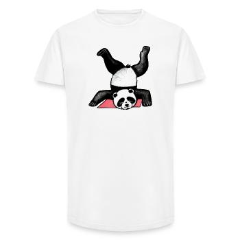 Panda Akrobat auf Matte - Long Fit Männer T-Shirt - Weiß - Vorne - AI Model Male 185 light (185cm)