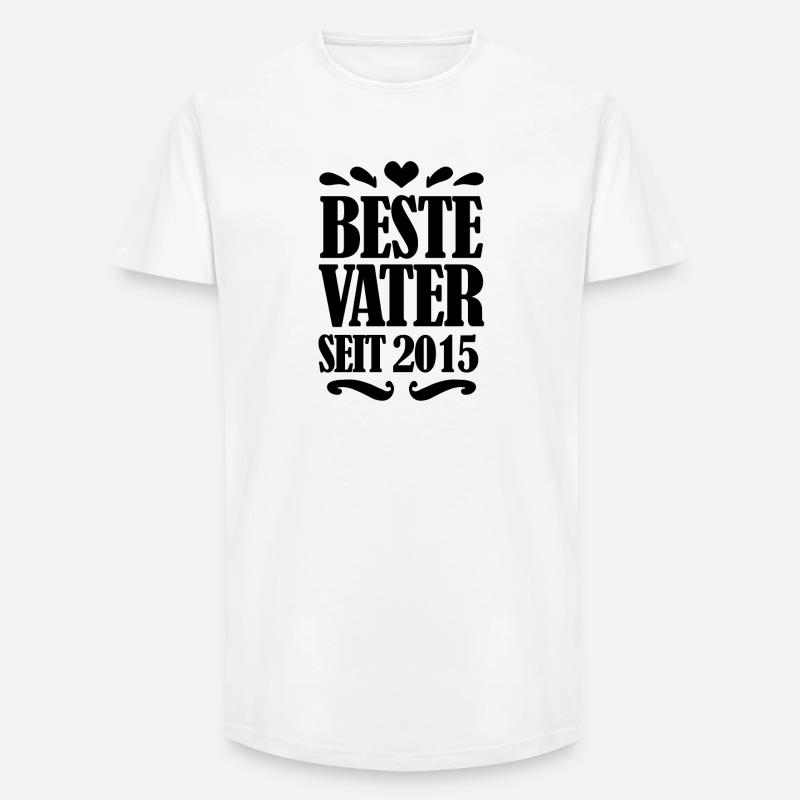 Bester Vater seit 2015 - Long Fit Männer T-Shirt - Weiß