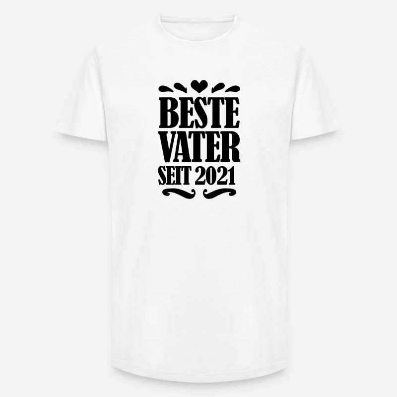 Bester Vater seit 2021 - Long Fit Männer T-Shirt - Weiß