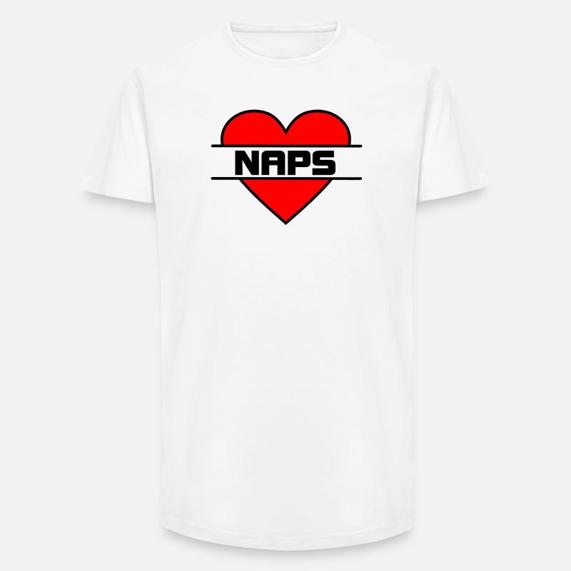 Herz, ich liebe Nickerchen - Long Fit Männer T-Shirt - Weiß