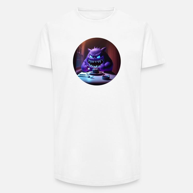 Süsses Monster Comic - Long Fit Männer T-Shirt - Weiß