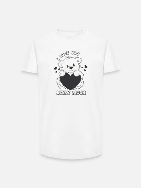 I love you bearish very retro-valentines - Long Fit Men's T-Shirt - white