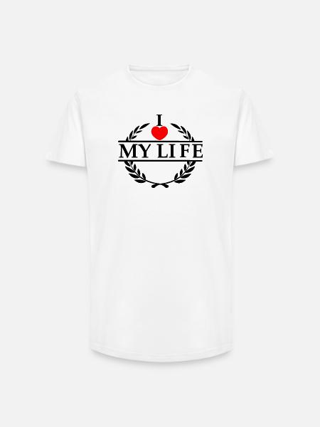 Elsker dit hjerte 020 - Long fit herre T-shirt - hvid