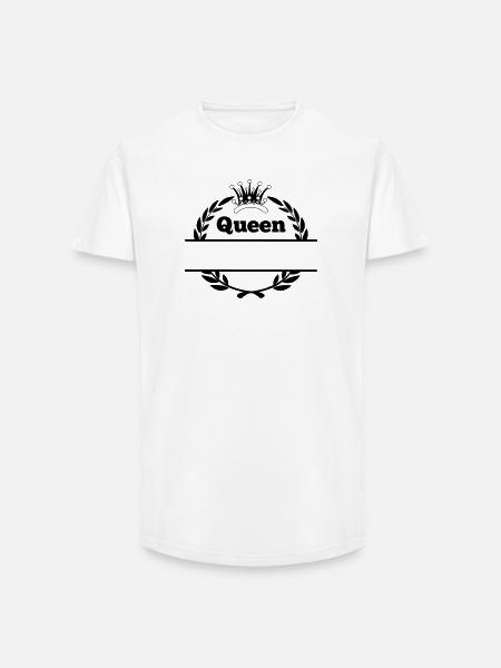 Queen in laurel wreath and crown - Long Fit Men's T-Shirt - white