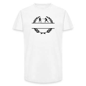 Fencing competition in laurel wreath - Long Fit Men's T-Shirt - white - Front - AI Model Male 185 light (185cm)