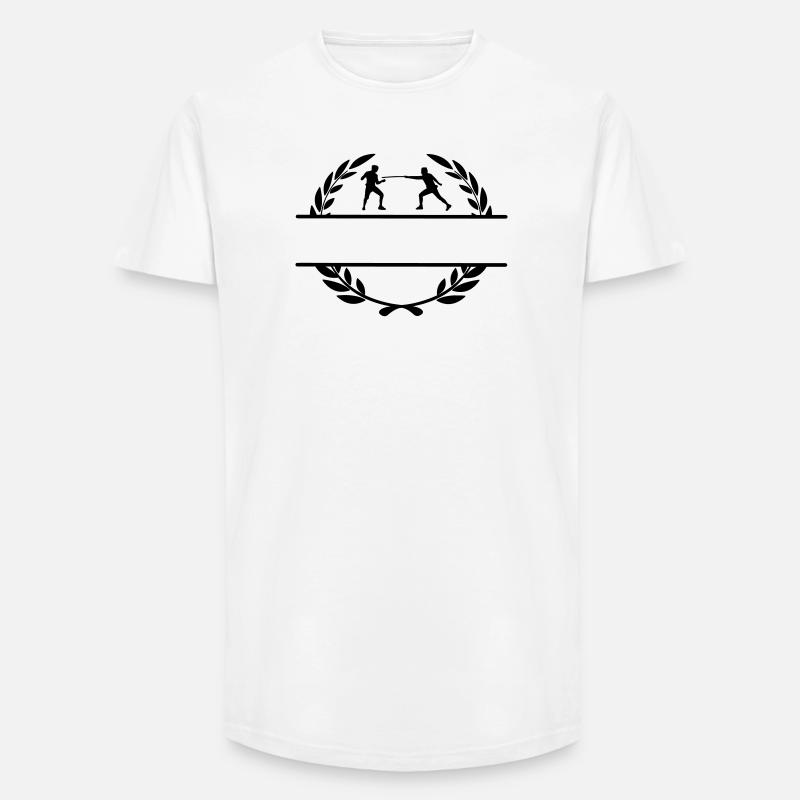 Fechtwettbewerb im Lorbeerkranz - Long Fit Männer T-Shirt - Weiß