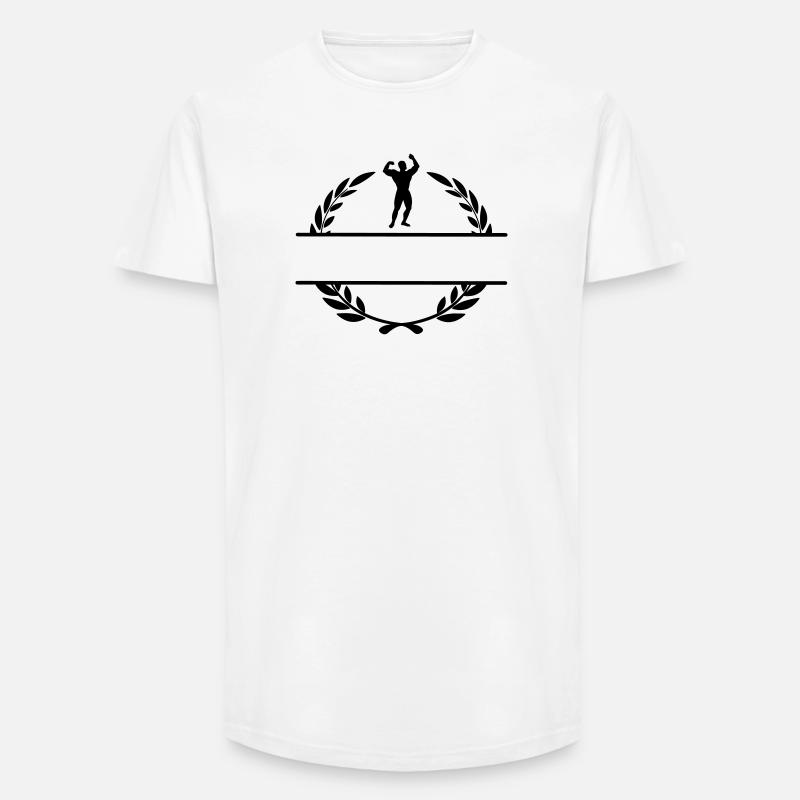 Bodybuilder im Lorbeerkranz - Long Fit Männer T-Shirt - Weiß