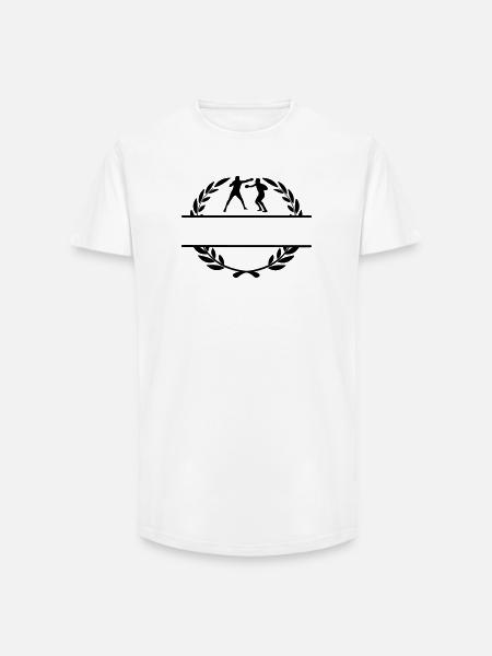 Boxers in laurel wreath - Long Fit Men's T-Shirt - white