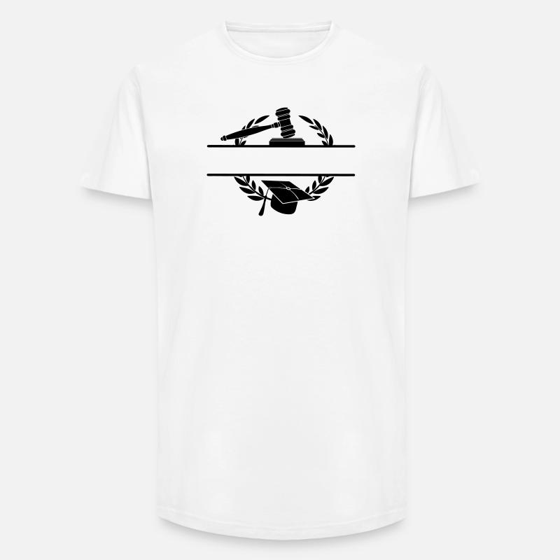 Anwaltsmonogramm mit Hut und Hammer - Long Fit Männer T-Shirt - Weiß