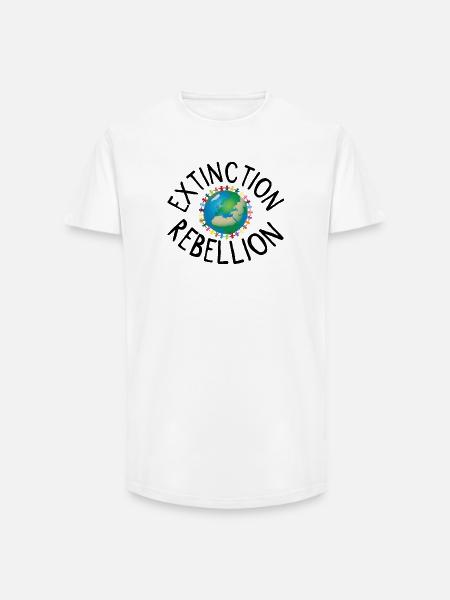 Extinction Rebellion menneskekjede svart - T-skjorte herre med lang passform - hvit