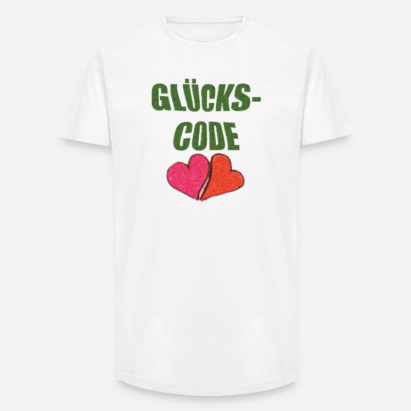 glückscode - Long Fit Männer T-Shirt - Weiß
