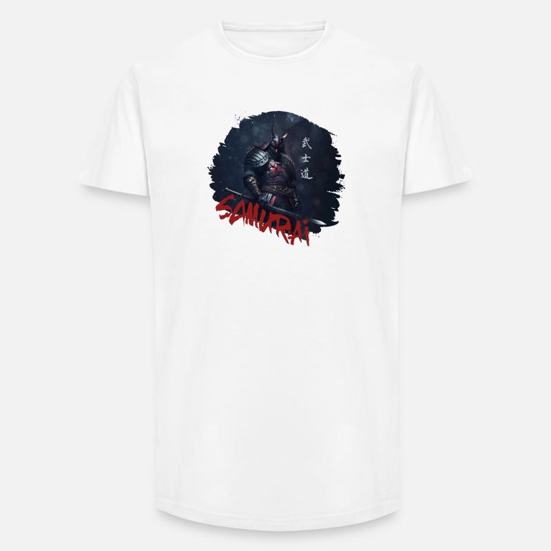 Samurai Warrior with Katana - Long Fit Men's T-Shirt - white
