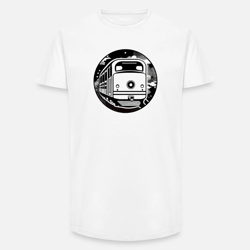 Lokomotive, Zug, Eisenbahn - Long Fit Männer T-Shirt - Weiß