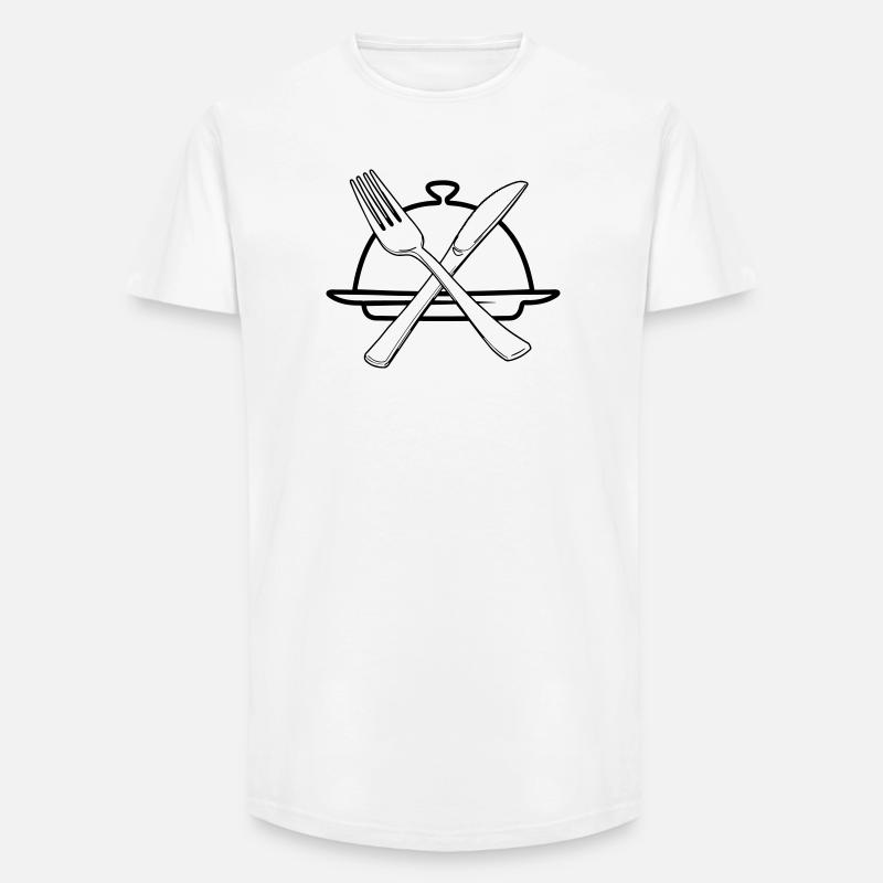 Transparente Schüssel mit Messer und Gabel - Long Fit Männer T-Shirt - Weiß