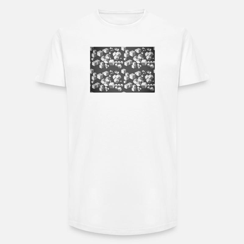 Deco pattern grey-white - Long Fit Men's T-Shirt - white
