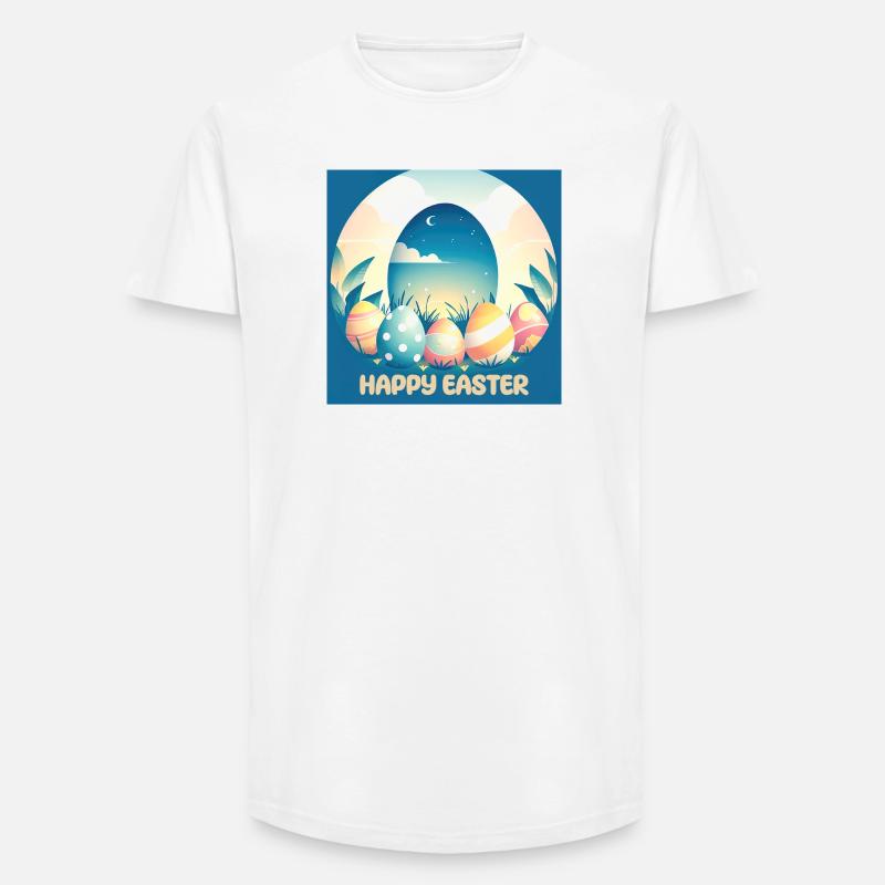 Happy Easter, Easter Egg - Long Fit Men's T-Shirt - white