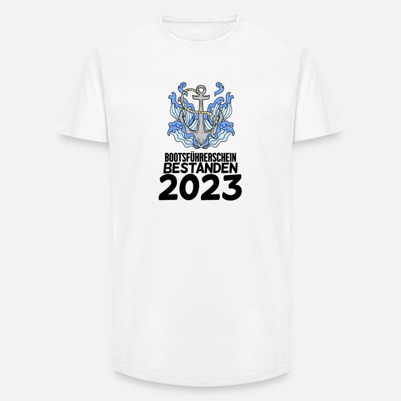 Bootsführerschein 2023 - Long Fit Männer T-Shirt - Weiß
