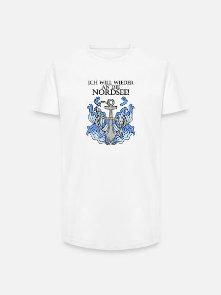 Nordsee - Long Fit Männer T-Shirt - Weiß