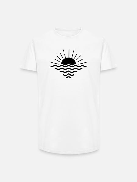sunset sea - Long Fit Men's T-Shirt - white