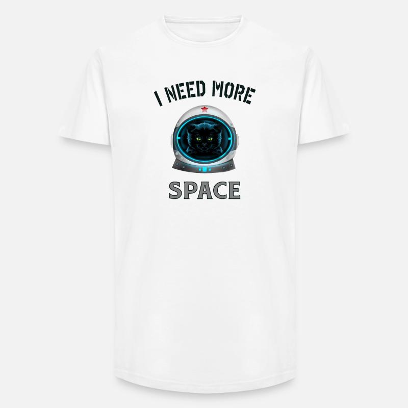 I need more space cat - Long Fit Männer T-Shirt - Weiß