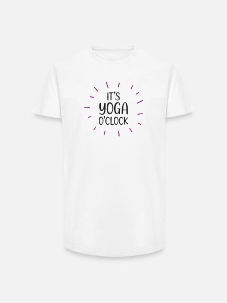 It's Yoga O'clock - Long Fit Men's T-Shirt - white