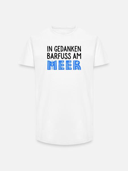 Strandspaziergang - Long Fit Männer T-Shirt - Weiß