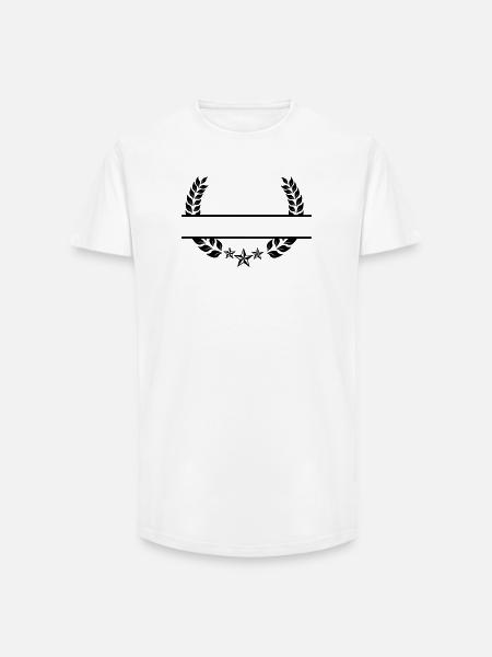Laurel wreath under three stars - Long Fit Men's T-Shirt - white