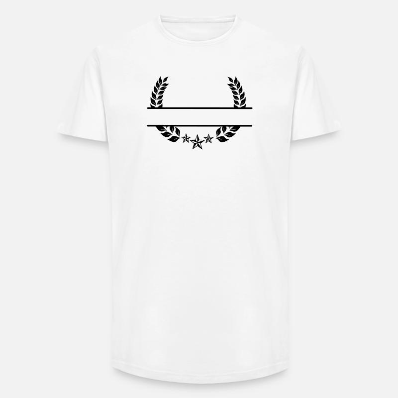 Lorbeerkranz unter drei Sternen - Long Fit Männer T-Shirt - Weiß