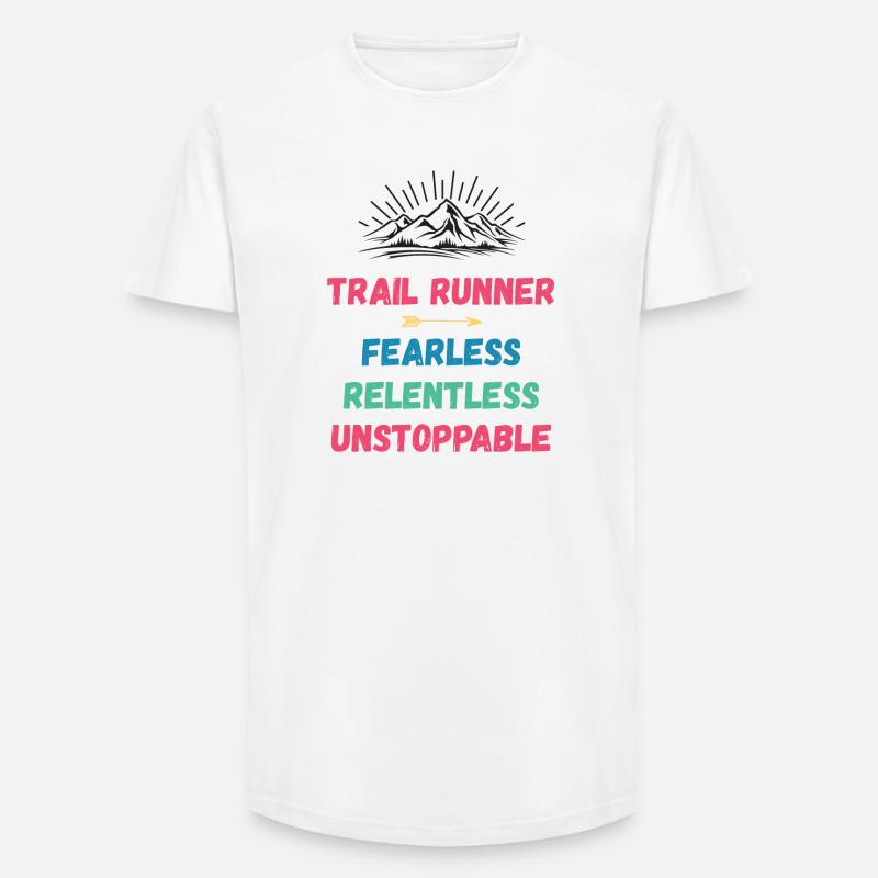 Trail Runner - Intrépide. Implacable. Imparable. - T-shirt coupe longue homme - blanc