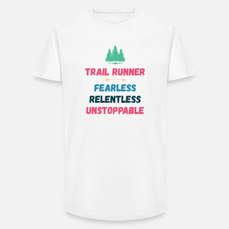 Trail Runner - Intrépide. Implacable. Imparable. - T-shirt coupe longue homme - blanc