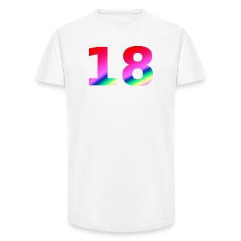 oberteile geburtstag, 18 rosatöne farbverlauf - Long Fit Männer T-Shirt - Weiß - Vorne - AI Model Male 185 light (185cm)
