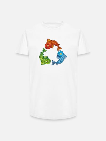 Fish rgb - Long Fit Men's T-Shirt - white