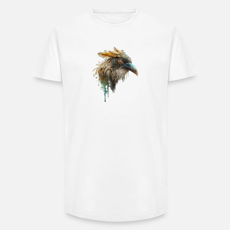 Schöner Rabenkopf, Rabendesign, Schöner Vogel - Long Fit Männer T-Shirt - Weiß