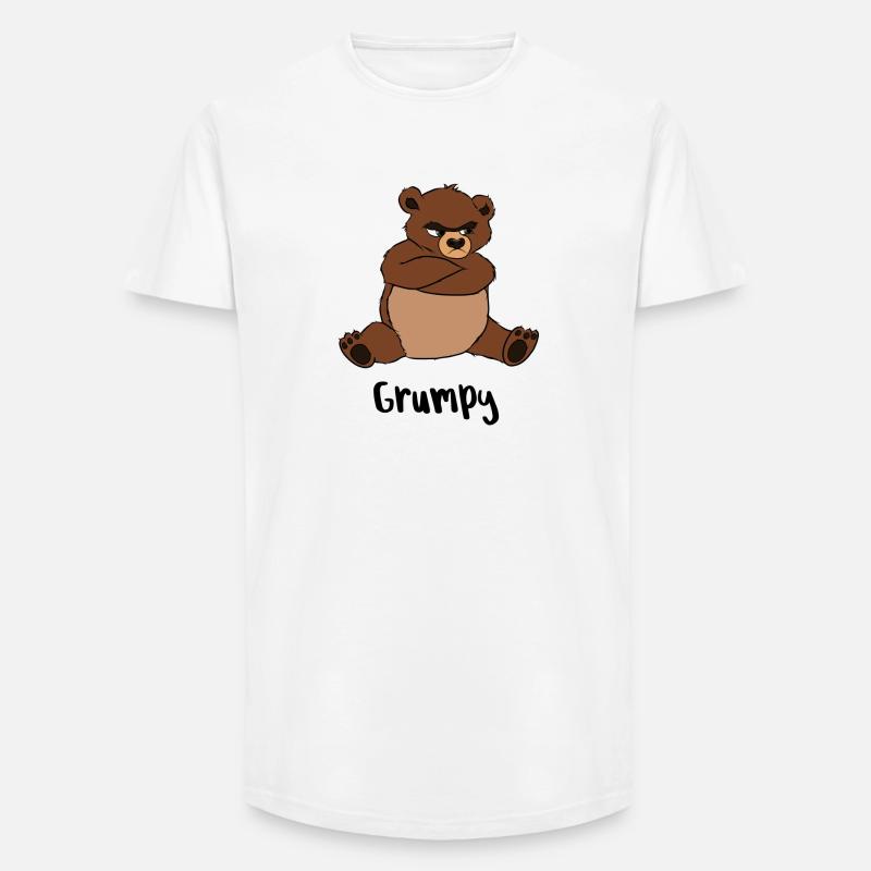 Grumpy - Long Fit Männer T-Shirt - Weiß