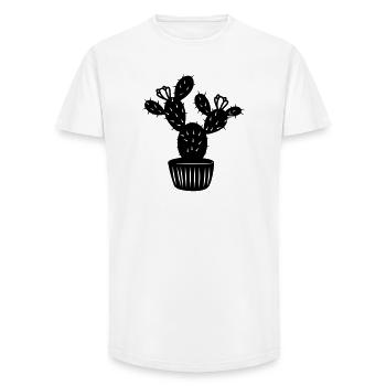 Kaktus im Blumentopf - Long Fit Männer T-Shirt - Weiß - Vorne - AI Model Male 185 light (185cm)
